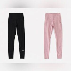 Bundle of 2 Nike Dri-Fit Women XS Leggings Black Pink Running Buttersoft Sporty